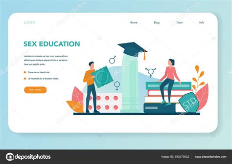 Sexual Education Web Banner Or Landing Page Sexual Health Lesson Stock Vector Image By