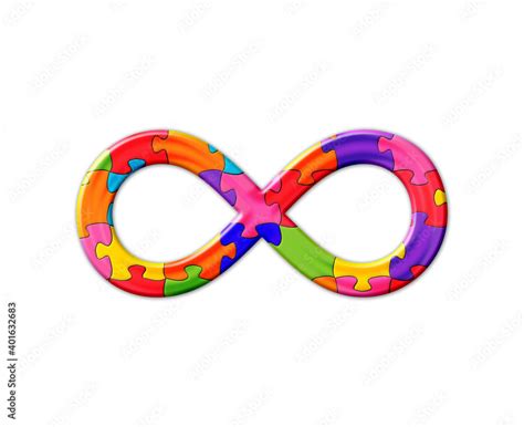 Limitless Infinity Symbol Jigsaw Autism Puzzle Color Illustration Stock