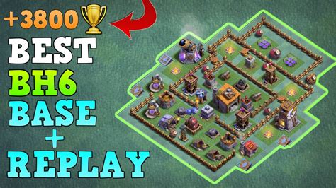 Clash Of Clans Builder Base - Best Builder Hall 6 Base / BH6 Builder Base wReplay / COC Anti 3 Star Base Layout | Clash of