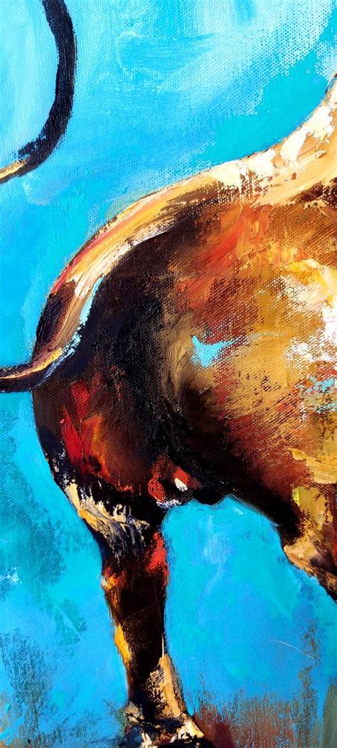 Taurus Painting Bright Bull Zodiac Art Taurus Art Original Etsy Uk