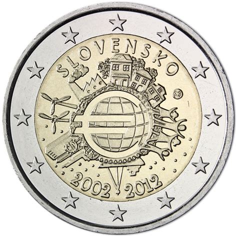 Slovakia 2 Euro 2012 10 Years Of Euro Banknotes And Coins Eur16633