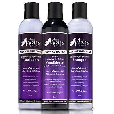 Mane 'n tail promotes hair growth through stellar ingredients that clean hair from the scalp to remove excess sebum and promote new hair growth. Easy on the Curls Shampoo & Conditioner | The Mane Choice
