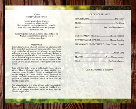 Celebration Of Life Program Template Funeral Program Etsy