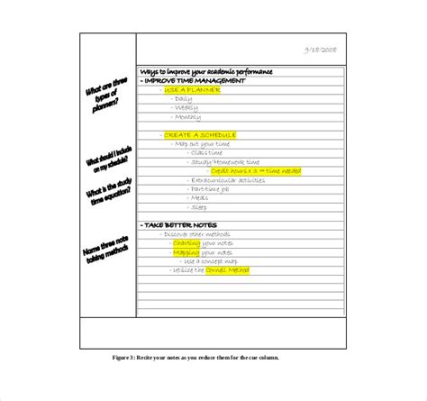 Cornell Notes Taking 5 Free Sample Example Format Download