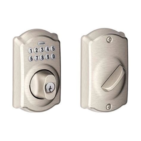 Schlage Camelot Satin Nickel Electronic Deadbolt Keyless Entry Keypad