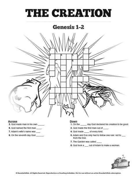 Bible Crossword Puzzles Genesis