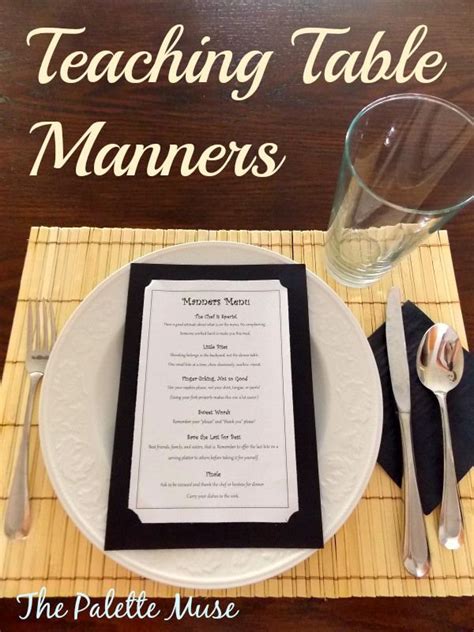 Teaching Table Manners Table Manners Activity Days And