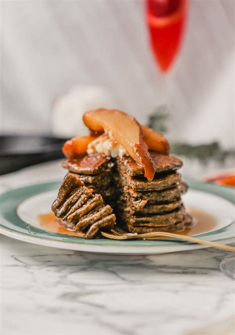 Gluten Free Buttermilk Buckwheat Pancakes With Caramelized Pears