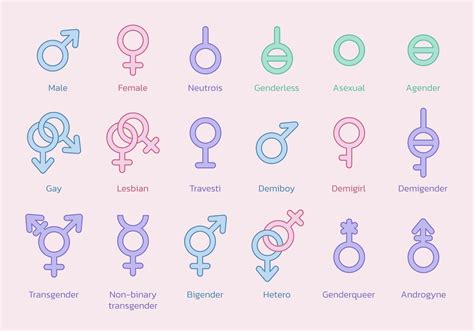 Gender Symbol Collection Sexual Orientation Signs Male Female Gay