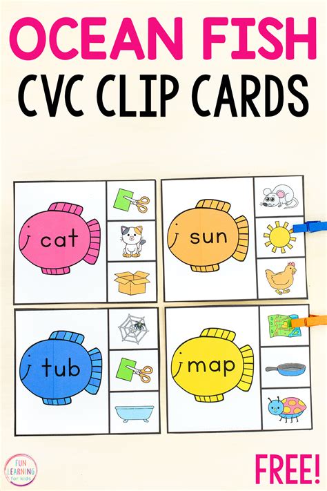 Free Printable Cvc Clip Cards