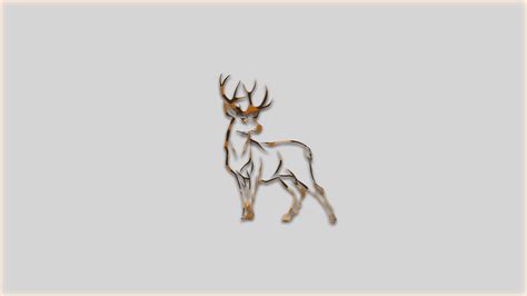 Desktop Wallpaper Minimal Deer Animal Artwork Hd Image Picture
