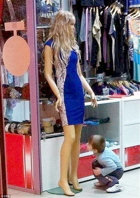 Curious Boy In Russia Puts Hand Up Mannequin S Dress And Peeks Up It