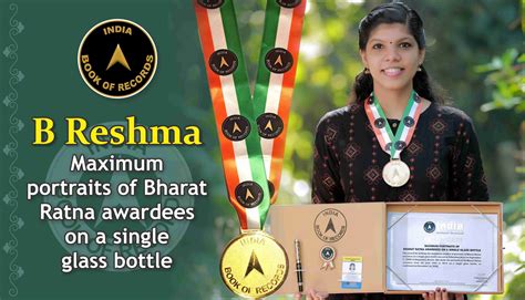 Maximum Portraits Of Bharat Ratna Awardees On A Single Glass Bottle Ibr