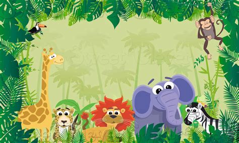 African Jungle Safari Themed Backdrop Polyester Or Vinyl Cloth High