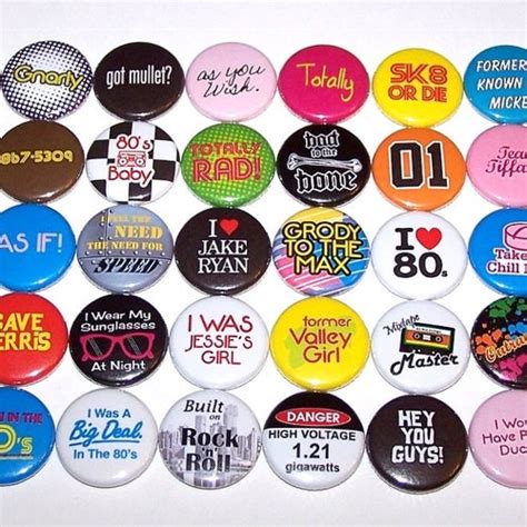 Everything 80s Buttons 40 Pack Party Favors 80s Pins Etsy