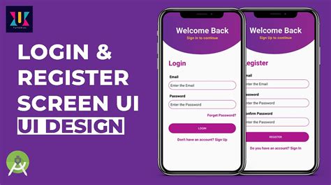 Android Ui Design Tutorial Login Register Screen Ui Design Uiux
