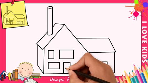 Pesciolino disegno facile da stampare e colorare per bambini piccoli di scuola primaria. Disegni di case FACILI per bambini | Come disegnare una ...