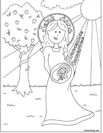 Catholic Icing Immaculate Conception Coloring Sheet