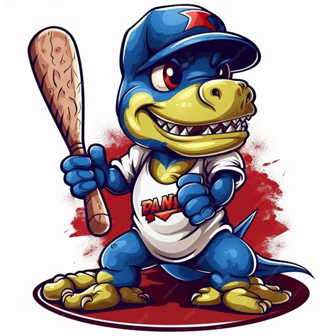 Premium AI Image | cartoon dinosaur baseball player holding a bat and