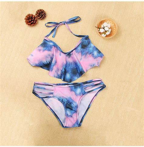 Tie Dye Pink Blue Block Bikini Sets Bikini Set Bikinis Swimwear