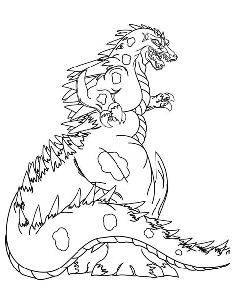 Cute Godzilla And Mothra Coloring Page Free Printable Coloring Pages