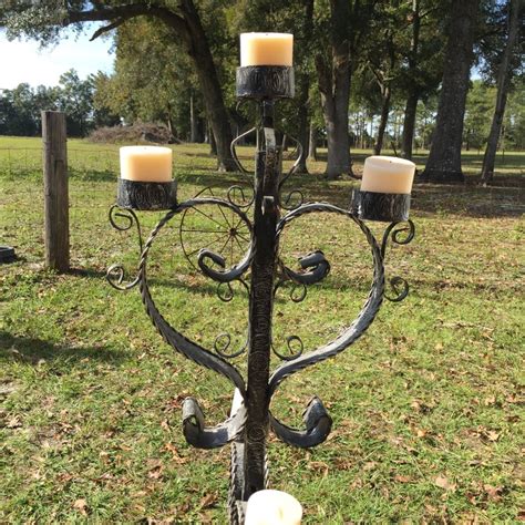 Antique Hand Forged Candle Holders Ornate Tall Bent Metal Etsy