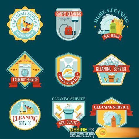 Download Badge Set With Cleaning Service And Descriptions 13x Eps