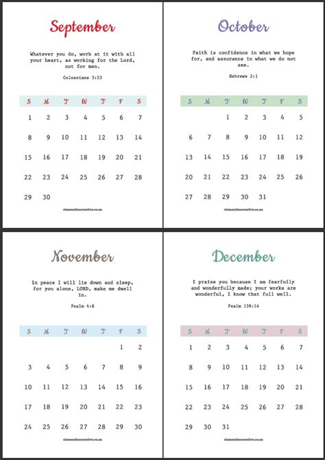 Free Bible Verse Calendar Printable 2020 Printable Bi