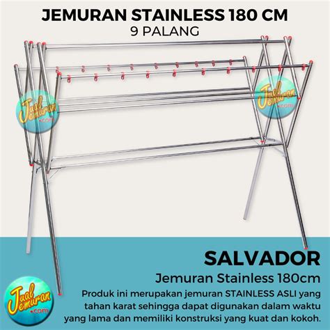 Jual Jemuran Baju Handuk Stainless Steel Lipat 180cm Rak Pengering