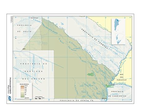 Mapa Físico Del Chaco Instituto Geográfico Nacional De La República