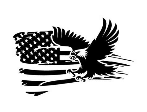 Eagle Distressed Flag Usa Decal Custom Car Truck Window Sticker Truck