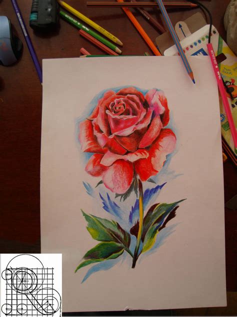 Includes 4 x shape stampers and pen; Rose,color pencil drawing by robiartimre on DeviantArt