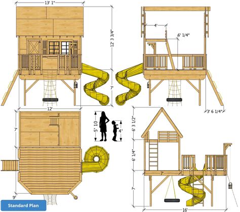 Elevated Adventure Playset Plan 200ft² Stilt Playhouse Plan For Kids