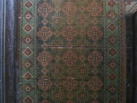 1906 Edwardian Antique Floral Linoleum Flooring In Sheffield Houses