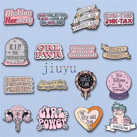 feminist enamel pins feminism she did brooch lapel badges metal pin girl power jewelry t for