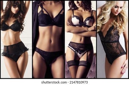 Sexy Girls Erotic Lingerie Underwear Collection Stock Photo
