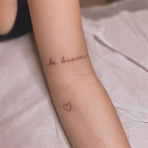 Be Brave Minimalist Heart Tattoo