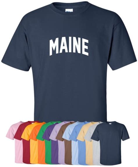 New Maine T Shirt In S 4xl 30 Colors Pine Tree State Vacationland