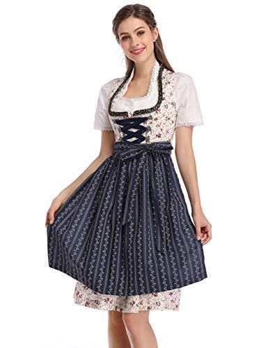 buy glorystar women s german dirndl dress 3 pieces traditional bavarian oktoberfest costumes for