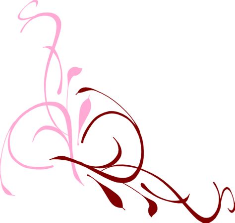 Floral Swirl Bubblegum Pink Clip Art At Vector Clip Art