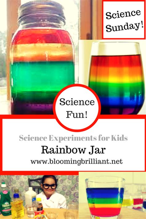 The Rainbow Jar Experiment Science Experiments Kids Cool Science