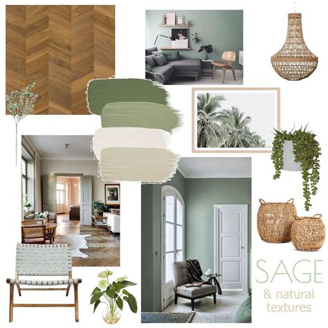Sage And Natural Textures Interior Design Mood Board By Taylah O Brien