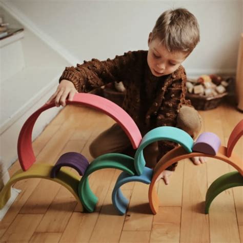 Kinderfeets 12 Large Stackable Wooden Arches Play Toy For Toddlers