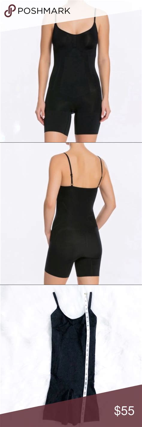 Spanx Oncore Black Mid Thigh Bodysuit Size S Spanx Black Fashion