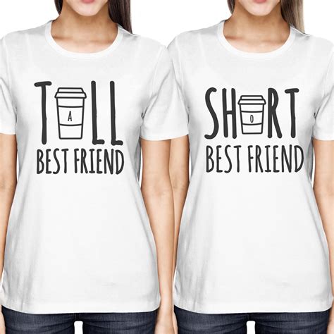 Cute Best Friend Tall And Short Matching T Shirt Bff Shirts For Coffee