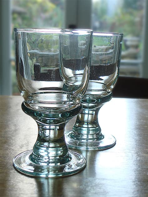 Recycled Goblet Wine Glasses Set Of 6 Natural Simplicity
