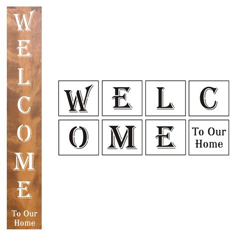 Buy Large Welcome Sign Stencils Vertical 8 Pack Welcome Stencil
