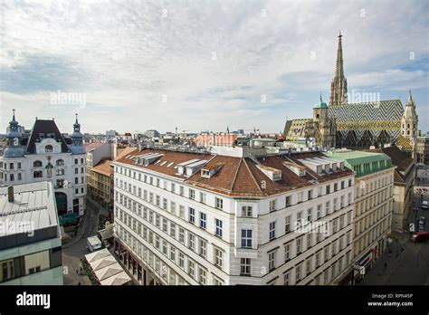 Aerial View Of Central Vienna With Stephansdom In The Background