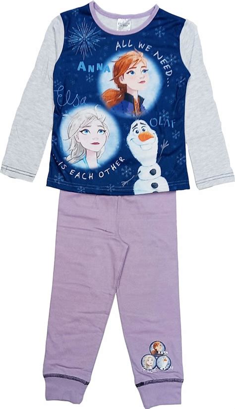 Tdp Textiles Girls Frozen Elsa Anna Olaf Pjs Set Officially Licensed