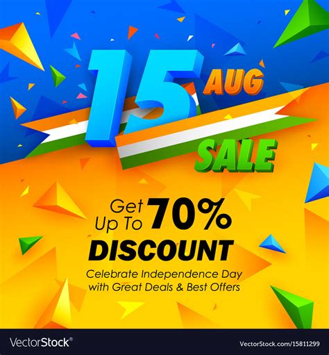 Independence Day Of India Sale Banner With Indian Vector Image